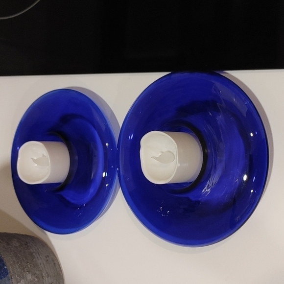 Vintage Votive Holders in a beautiful blue glass. - Picture 8 of 8